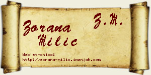 Zorana Milić vizit kartica
